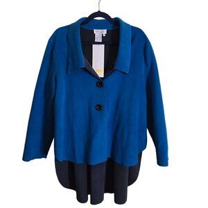 Great Cavalier NWT Reversible Fleece High Low Unique Cape Jacket Size M